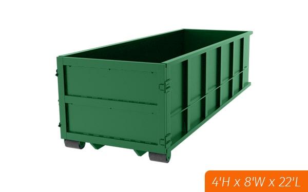 additional pickups can be requested during the rental period for twenty yard dumpsters